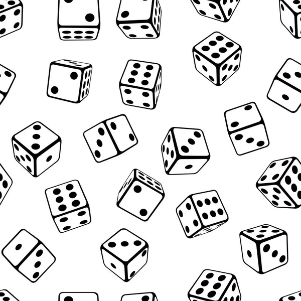 Seamless Dice Background Isolated White — Stock Vector