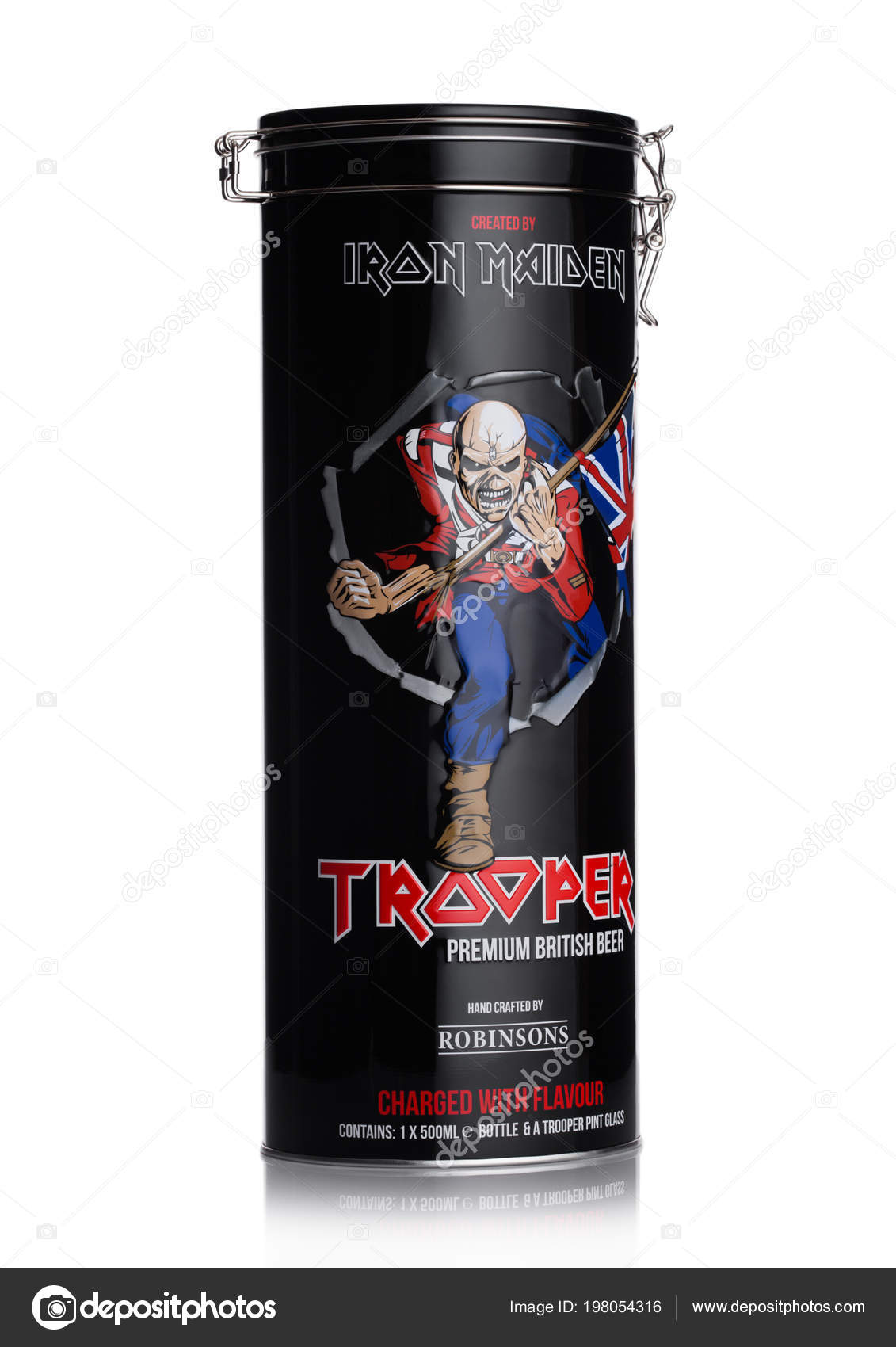 London June 2018 Gift Steel Tube Trooper Premium British Beer Stock Photo London June 2018 Gift Steel Tube Trooper Premium British Beer Stock Photo