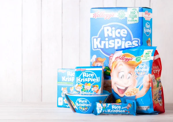 Londres Reino Unido Junio 2018 Caja Cereales Kellogg Rice Krispies — Foto de Stock