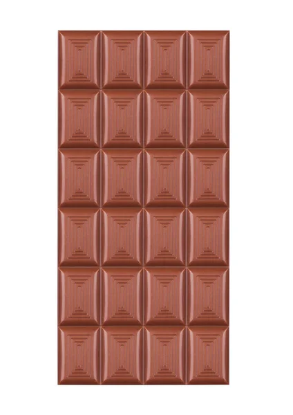 Barra Chocolate Dulce Ecológico Leche Aislado Blanco —  Fotos de Stock