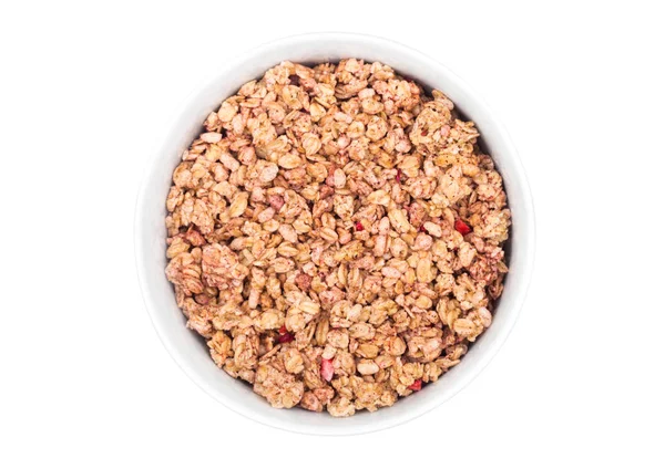 Ciotola Nera Con Cereali Biologici Naturali Granola Con Frutta Estiva — Foto Stock