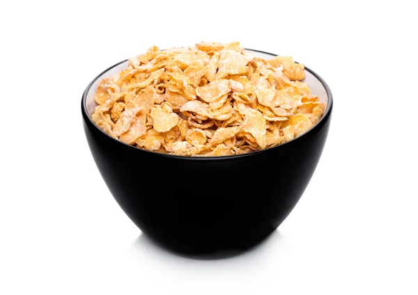Tigela preta com cereais de granola orgânicos naturais — Fotografia de Stock