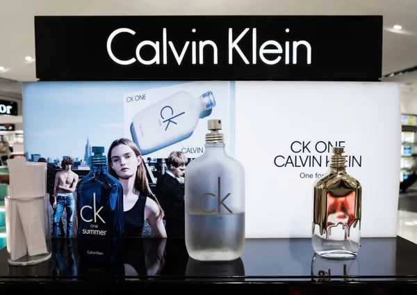 Amsterdam Netherlands July 2018 Calvin Klein Perfume Fragrance Duty Free — Stock Photo, Image