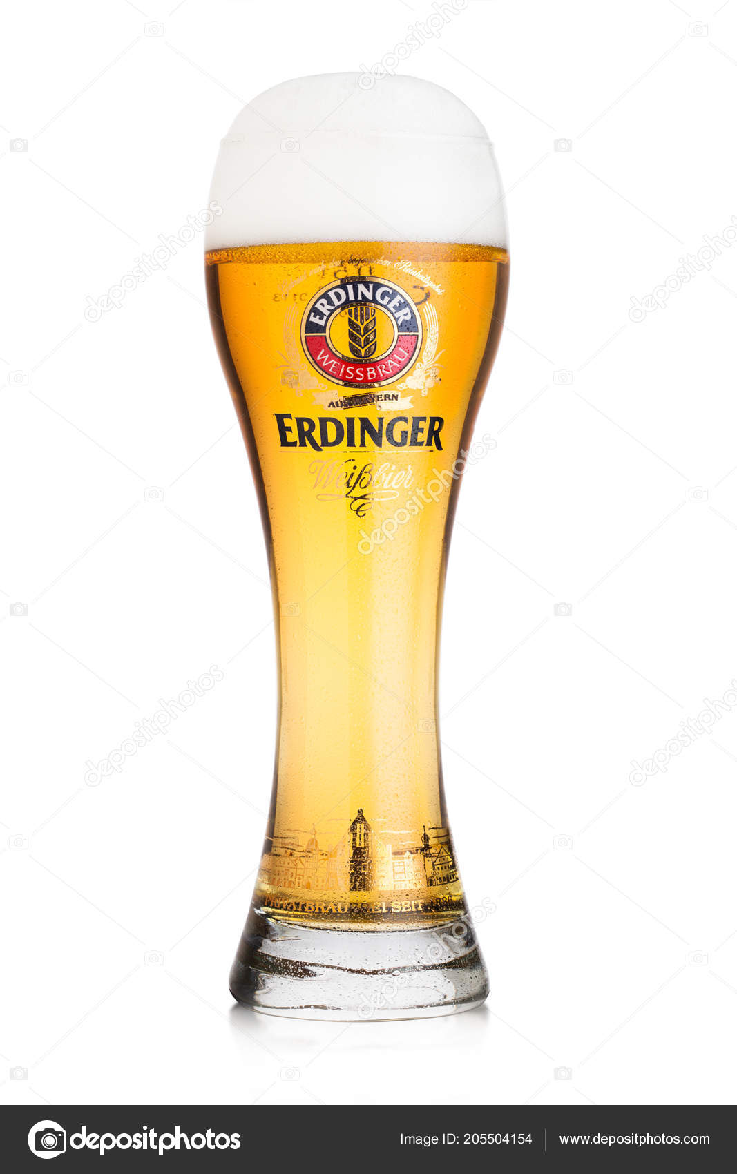 Londres Royaume Uni Juillet 2018 Verre Original Bière Erdinger Sur