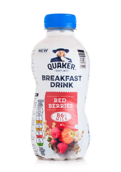Londres Reino Unido Agosto 2018 Botella Plástico Bebida Quaker Breakfast —  Fotos de Stock