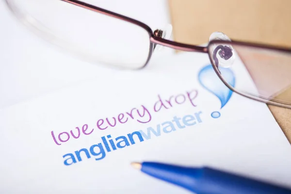 Londres Royaume Uni Août 2018 Anglian Water Logo Fournisseur Sur — Photo