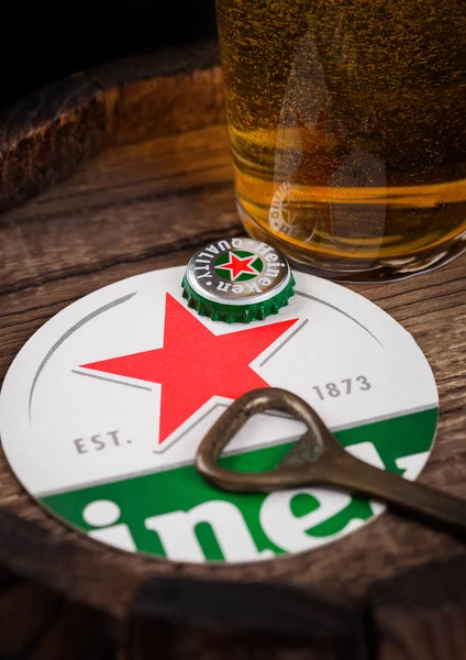 Londres Royaume Uni Août 2018 Heineken Beer Coaster Bottle Top — Photo