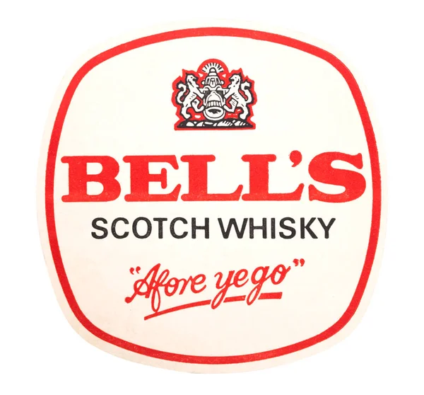 London Reino Unido Agosto 2018 Bell Schotch Whisky Paper Mat — Fotografia de Stock