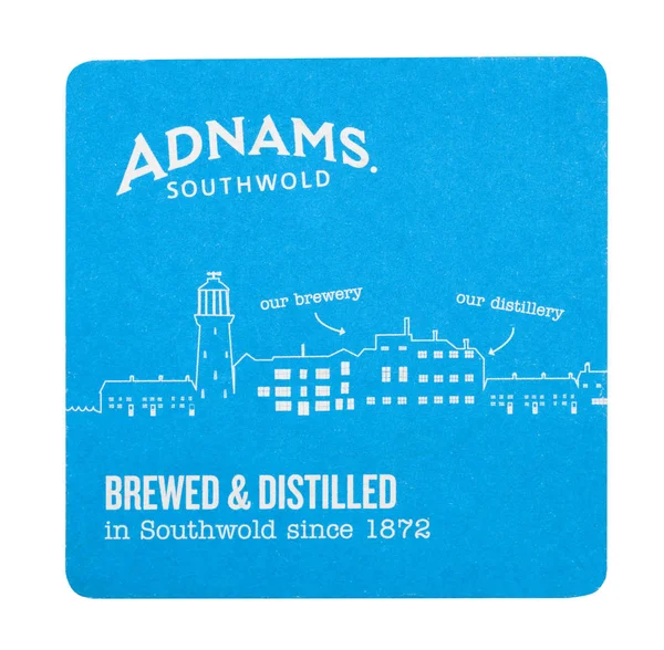 Londres Reino Unido Agosto 2018 Adnams Paper Beer Beermat Coaster — Fotografia de Stock