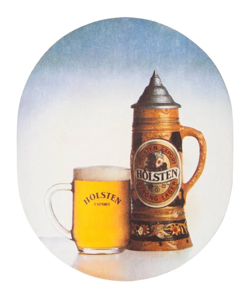 Londres Reino Unido Agosto 2018 Holsten Vintage Paper Beer Beermat — Fotografia de Stock