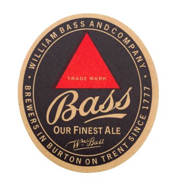 Londra, İngiltere - 22 Ağustos 2018: beyaz zemin üzerine izole bas ale kağıt bira beermat coaster.