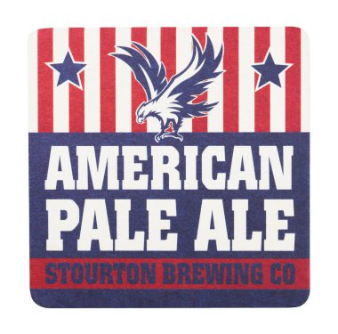 Londra, İngiltere - 22 Ağustos 2018: beyaz zemin üzerine izole Amerikan soluk Ale kağıt bira beermat coaster.