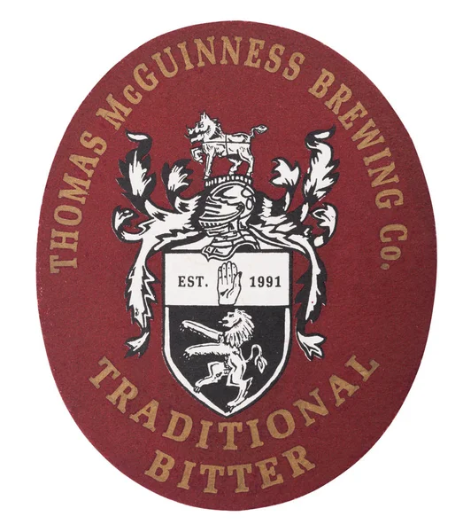Londres Reino Unido Agosto 2018 Thomas Mcguinness Coaster Tradicional Cerveja — Fotografia de Stock