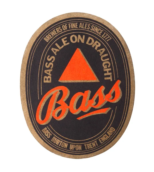 London August 2018 Bass Ale Paper Beer Beermat Coaster Isolated — Stock Photo, Image