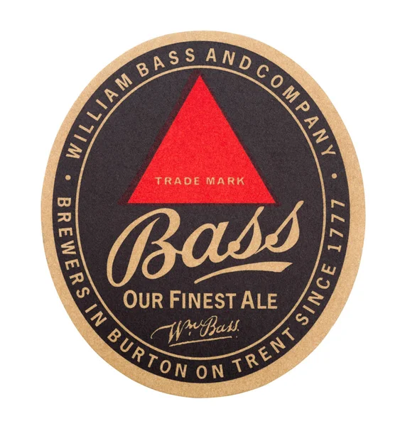 London August 2018 Bass Ale Paper Beer Beermat Coaster Isolated — Stock Photo, Image