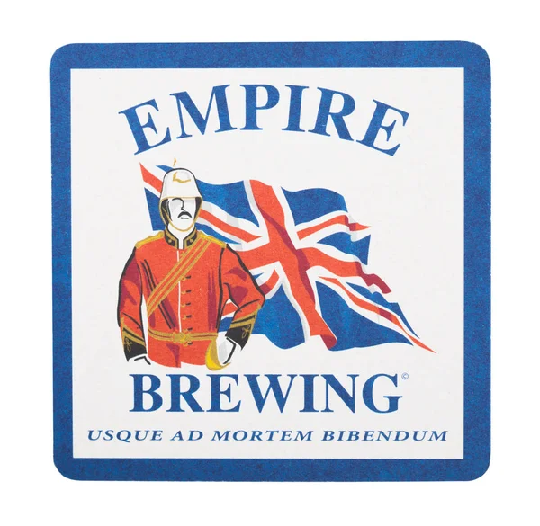 Londres Reino Unido Agosto 2018 Empire Brewing Paper Beer Beermat — Fotografia de Stock