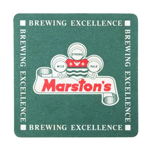 London Verenigd Koninkrijk Augustus 2018 Marston Van Papier Bier Bierviltje — Stockfoto