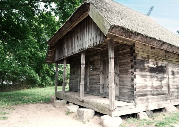 Старомодный Деревянный Дом Деревне Xix Века Посреди Леса — стоковое фото