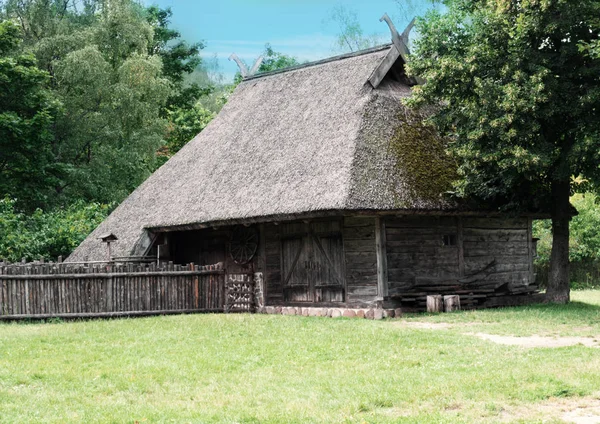 Старомодный Деревянный Дом Деревне Xix Века Посреди Леса — стоковое фото