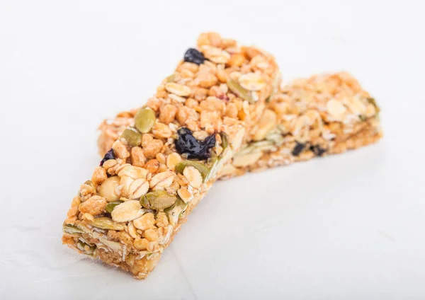 Barras Cereales Granola Orgánicas Caseras Con Frutos Secos Frutos Secos — Foto de Stock