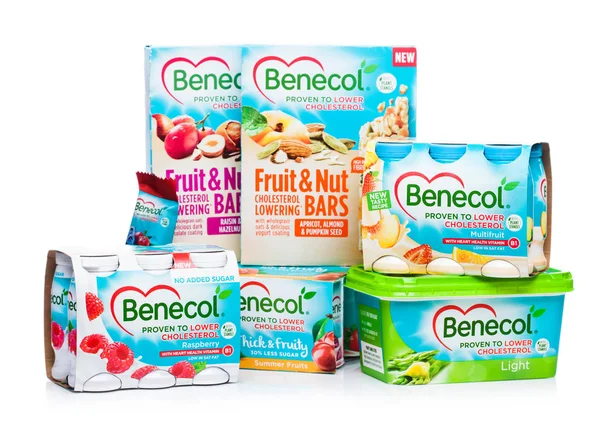 Londres Reino Unido Outubro 2018 Benecol Baixar Produtos Colesterol Branco — Fotografia de Stock