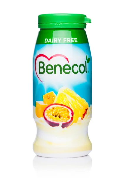 Londres Reino Unido Octubre 2018 Botella Plástico Bebida Yogur Colesterol —  Fotos de Stock
