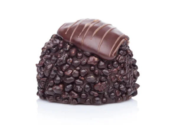 Permen Coklat Hitam Mewah Dengan Susu Coklat Top Dan Coklat — Stok Foto