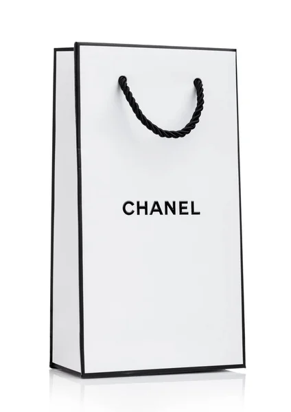 Londres Reino Unido Janeiro 2019 Saco Compras Paper Chanel Branco — Fotografia de Stock