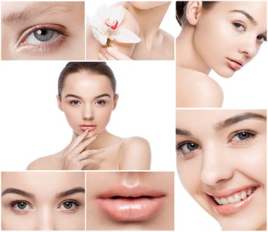 Kolaj güzellik şirin moda modelleri doğal makyaj