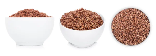 Ciotola bianca con cereali naturali biologici di granola — Foto Stock