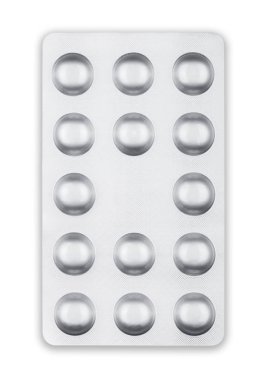 Beyaz bir gümüş blister paketinde ilaç Pills 