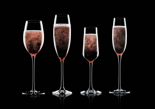 Rose pink champagne glas med bubblor — Stockfoto