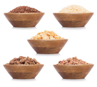 Doğal organik granola tahıl ile Bambu kase