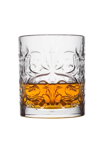 Whisky Escocés Cristal Elegante Aislado Sobre Fondo Blanco — Foto de Stock