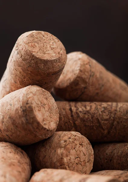 Various wine and champagne corks. Close up