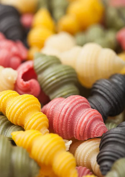 Pastas Frescas Crudas Conchiglioni Tricolore Como Fondo Textura Macro — Foto de Stock