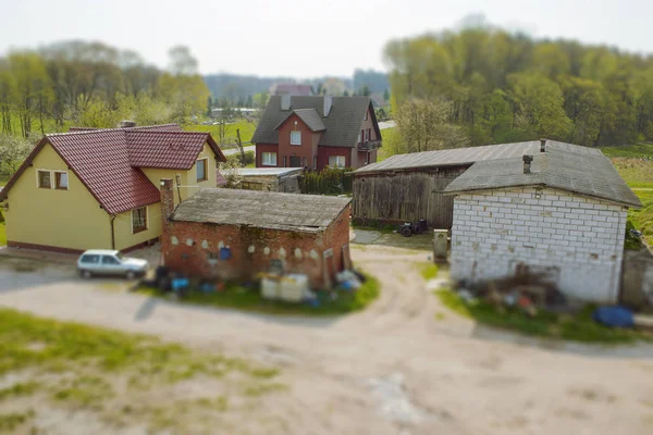 Wide View Farm Buildings Early Spring — Stock Photo, Image