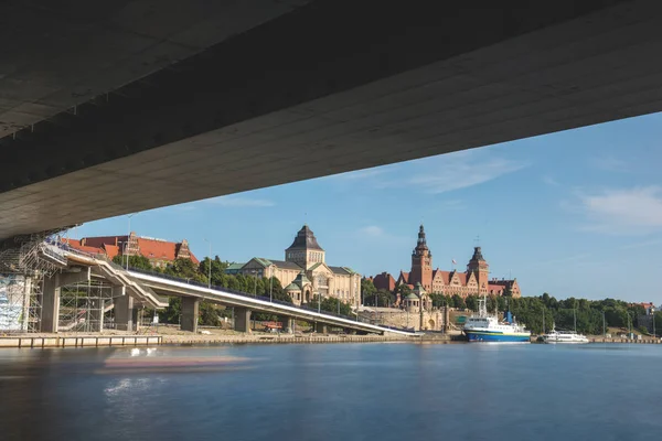 Vista panorâmica da cidade de Szczecin, noroeste da Polônia . — Fotografia de Stock