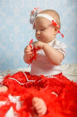 Sevimli bir kızın portresi. Çocukluk