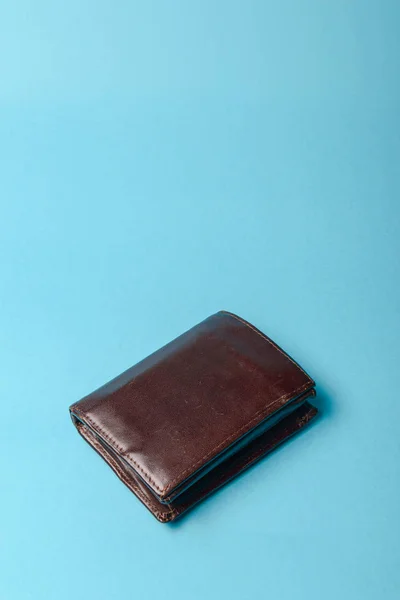 Brunt läder plånbok — Stockfoto