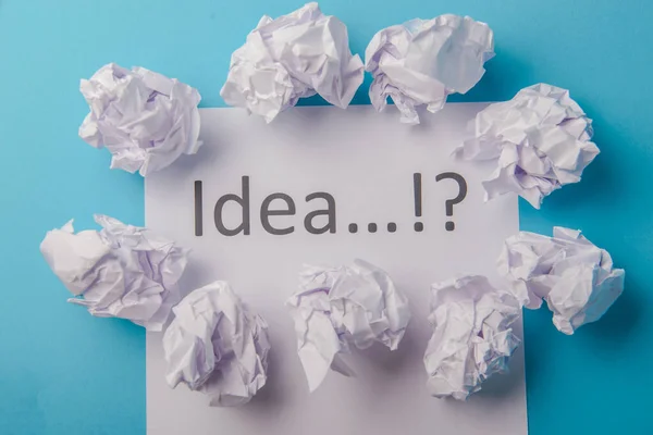 Idea parola scritta su carta — Foto Stock