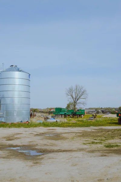 Wide View Farm Buildings Early Spring — Stock Photo, Image