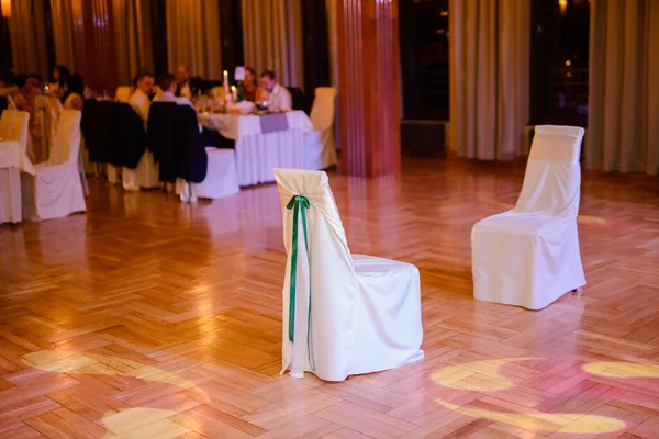 Красиво Оформленный Свадебный Стол Другие Детали Свадебном Зале День Свадьбы — стоковое фото
