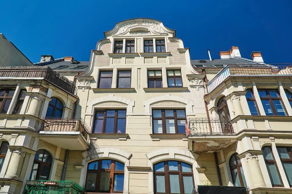 Art Nouveau Stílusú Homlokzat Épület Poznan — Stock Fotó