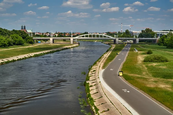 Híd Folyón Warta Poznan — Stock Fotó