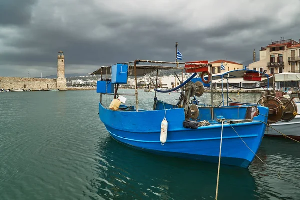 Bateau Pêche Dans Vieux Port Ville Réthymnon — Photo