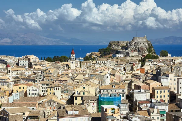 Uitzicht Middeleeuwse Venetiaanse Fort Stad Van Corfu Griekenland — Stockfoto