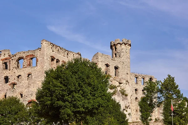 Château Médiéval Ruine Avec Tour Ogrodzieniec — Photo