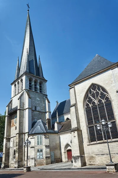 Fachada Uma Igreja Histórica Cidade Troyes — Fotografia de Stock