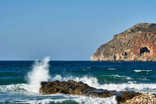 Brise Lames Île Theodore Large Des Côtes Crète Grèce — Photo